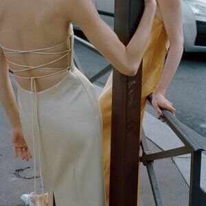 Zara Satin Effect Midi Dress NWT